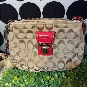 Coach Tan and Pink Crossbody Bag